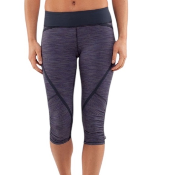 Lululemon Run Pace Crop Legging Tight Wee Are From Space Deep Indigo Size 4 - Picture 13 of 13